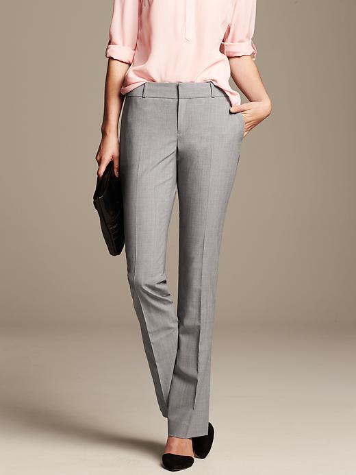 slim fit dress slacks Banana Republic Martin Fit Gray Linen Pants main image 0