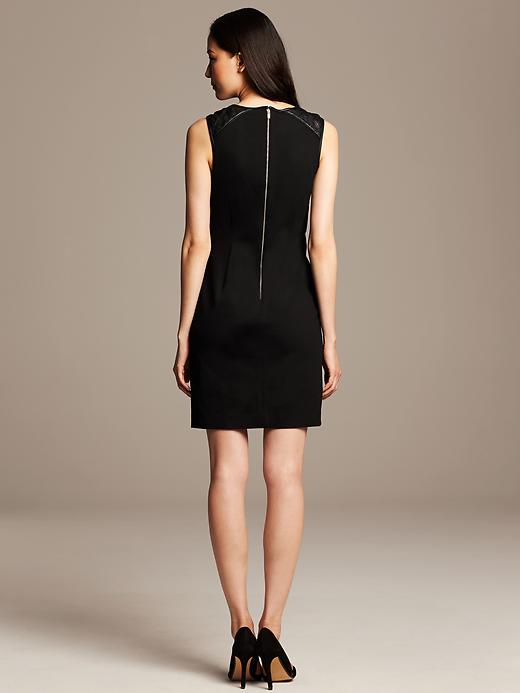 Faux-Leather Trim Dress | Banana Republic Faux-Leather Trim Dress | Banana Republic
