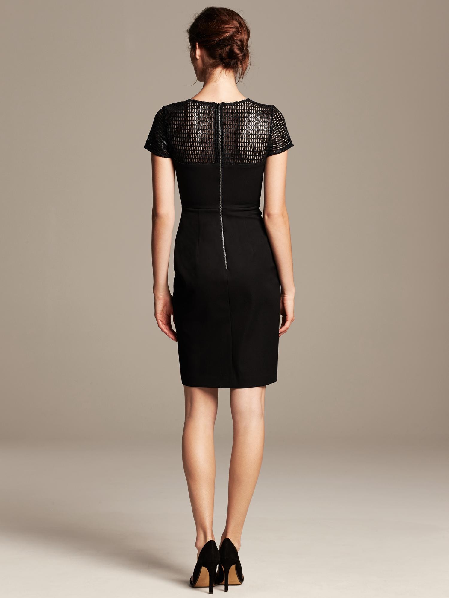 Roland Mouret Collection Lace-Sleeve Dress