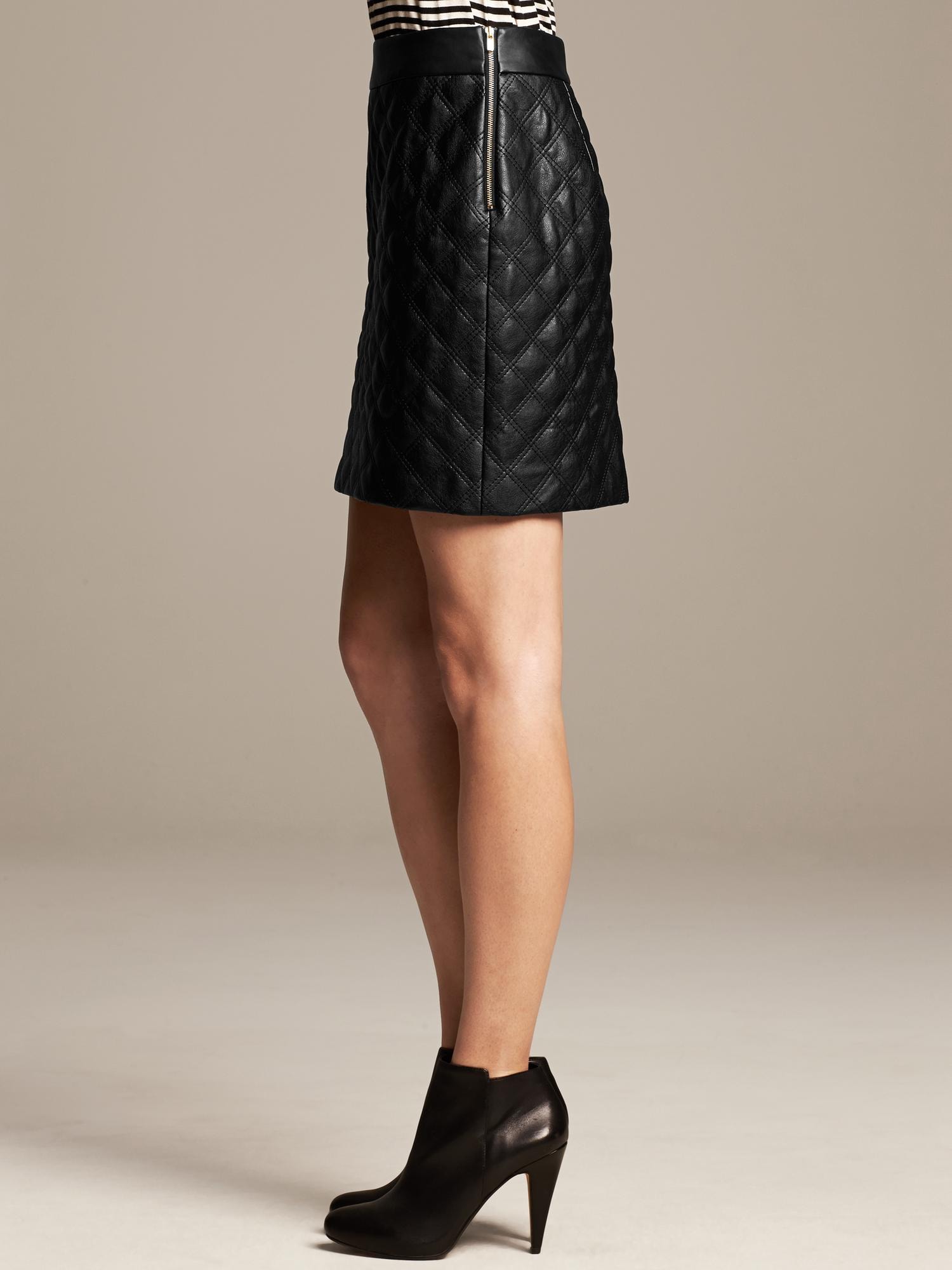 Quilted Faux-Leather Mini