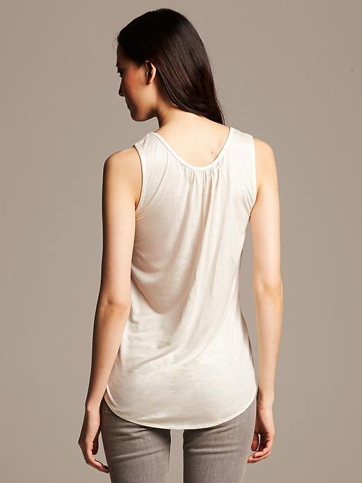 tank top with sheer overlay