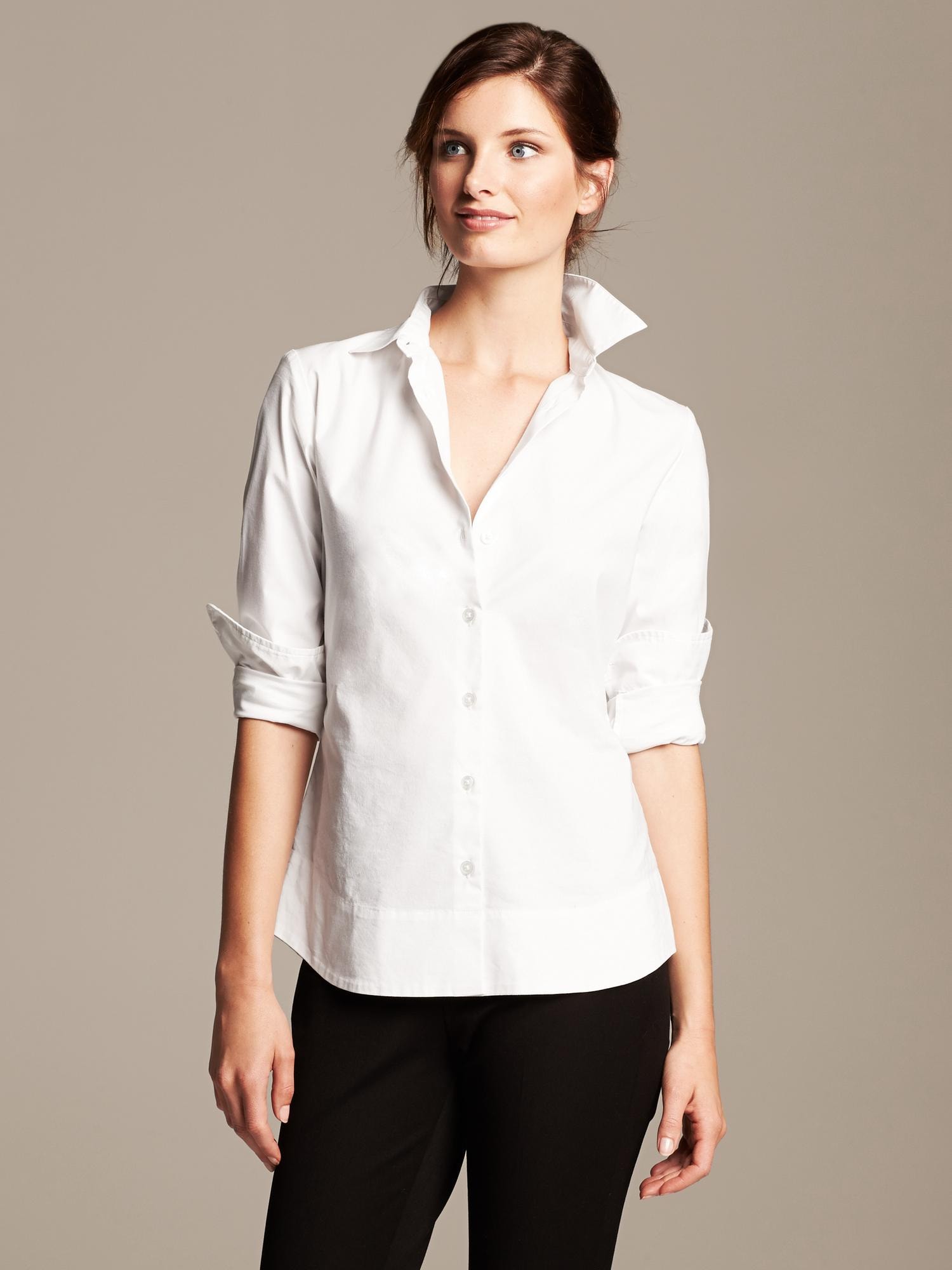 Roland Mouret Collection White Button-Front Shirt