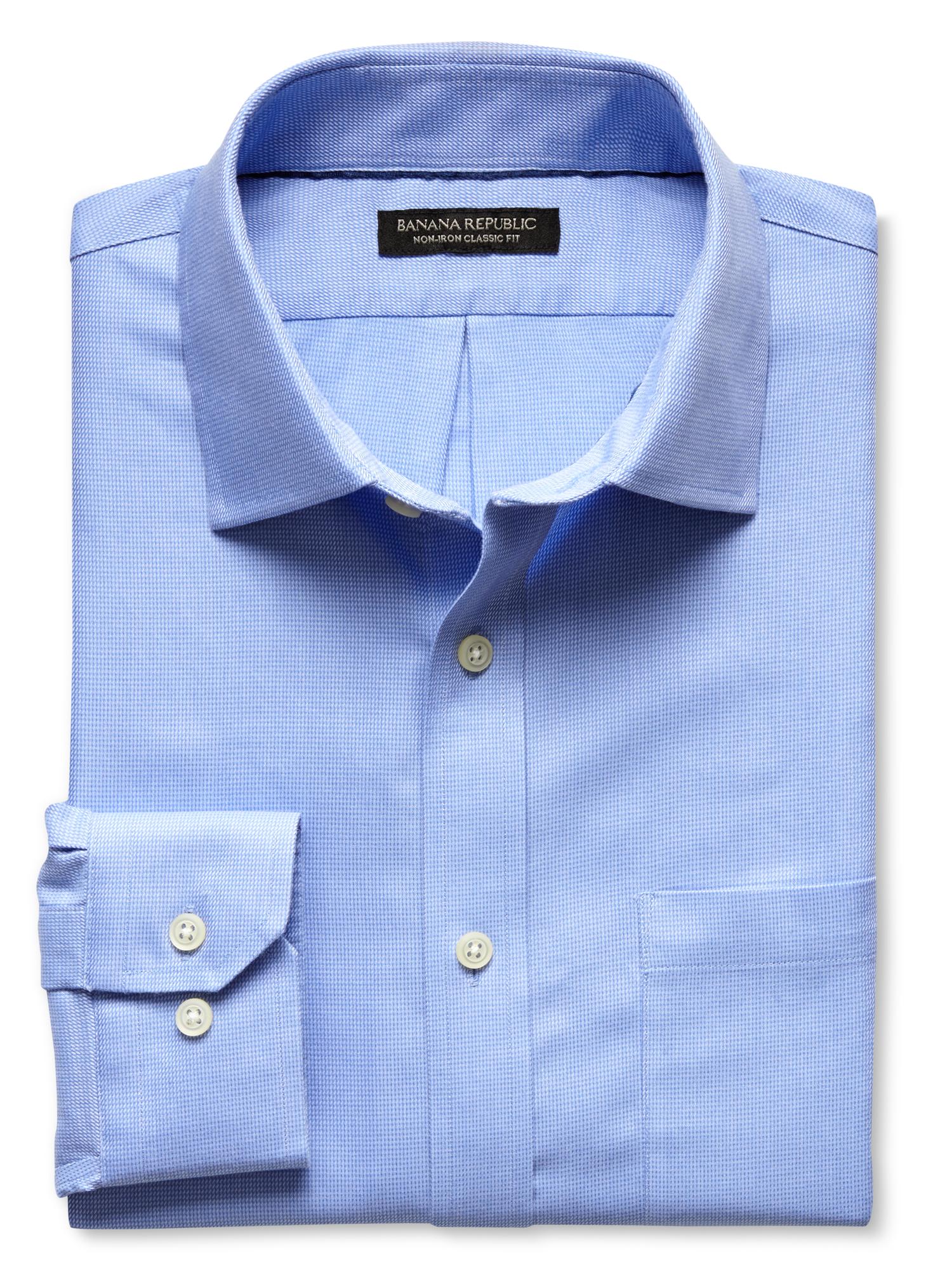 Classic-Fit Non-Iron Textured Shirt | Banana Republic