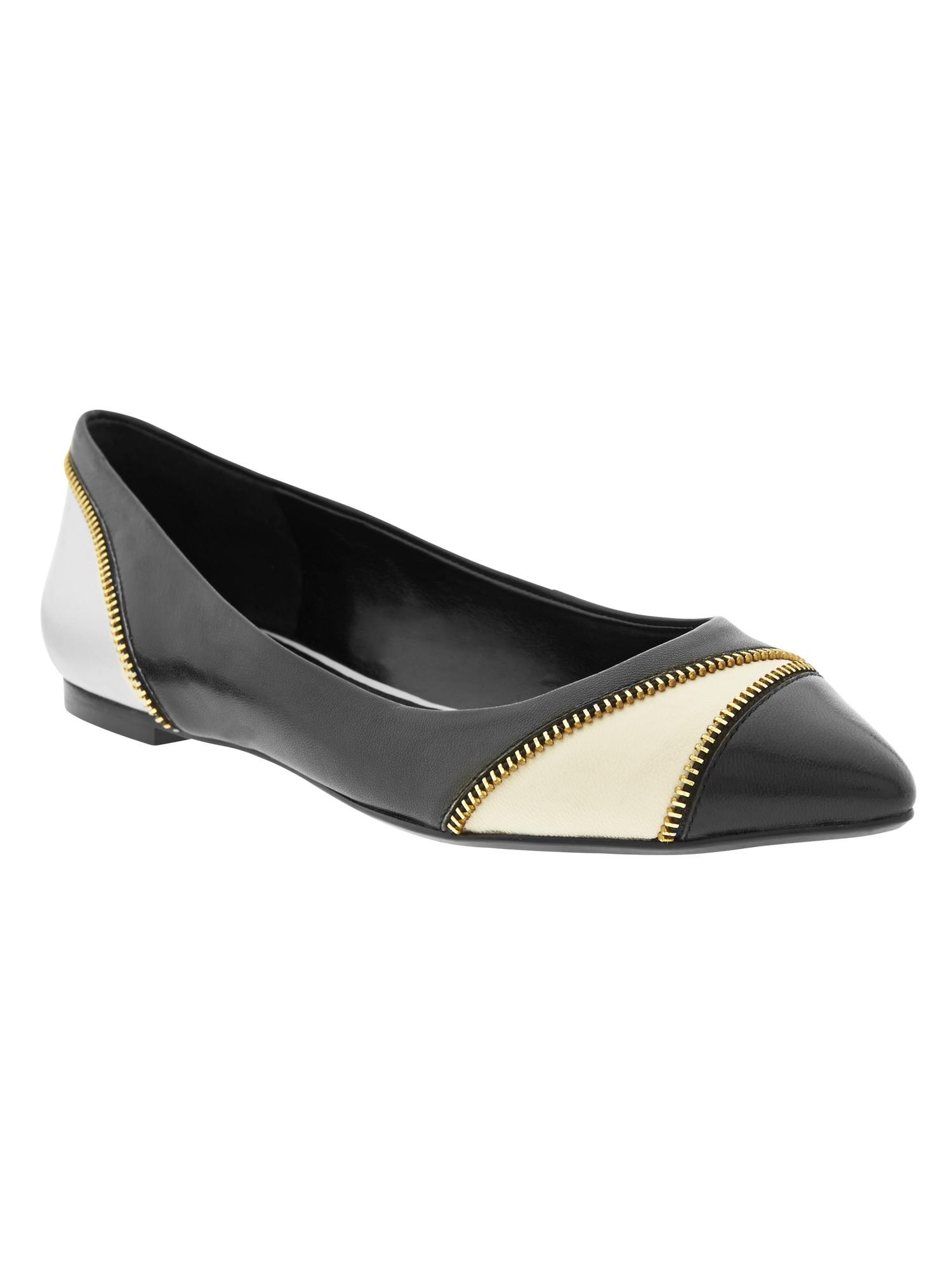 Cacey Zip Pointed-Toe Flat