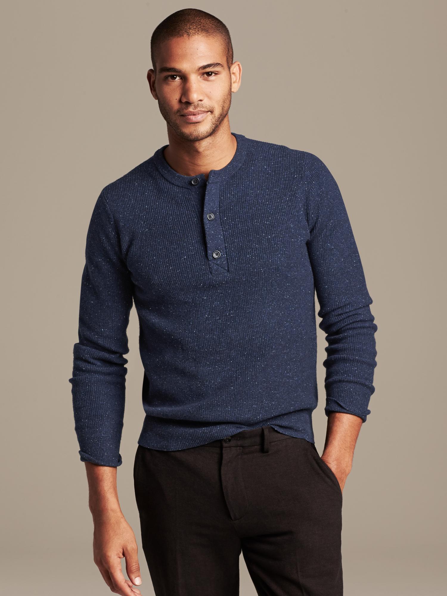 Tweed Henley Pullover | Banana Republic