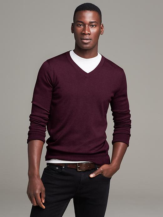 Silk-Cotton Cashmere V-Neck Sweater | Banana Republic