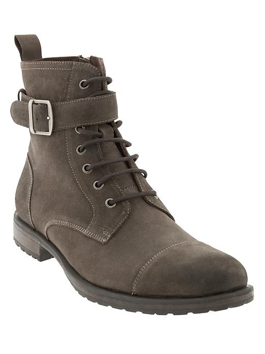 Banana Republic Mens Layton buckle boots in waxed suede Size 9.5 Buckle Suede Brown Boots for Men for sale | eBay main image 2