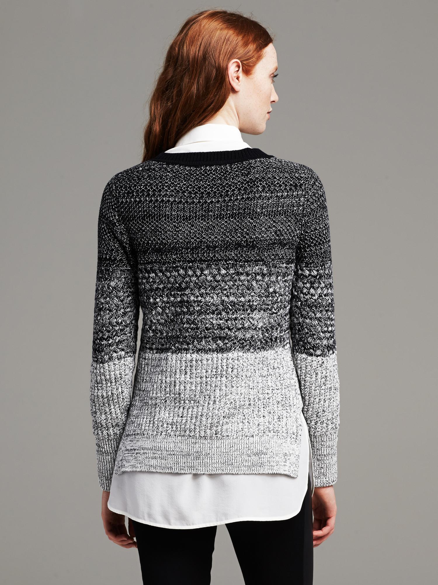 Colorblock Crew Multi-Stitch Colorblock Crew Pullover | Banana Republic