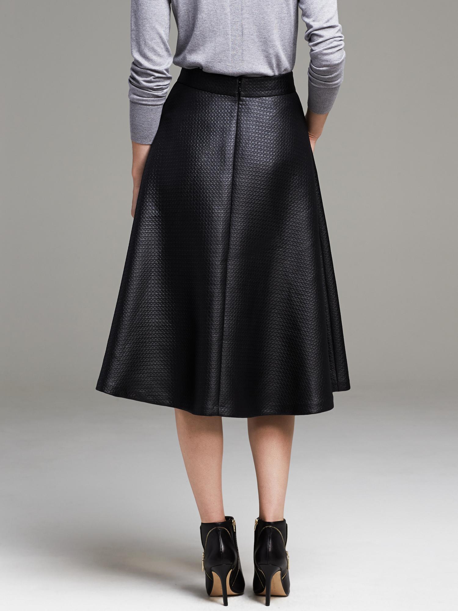 Black Jacquard Midi Skirt