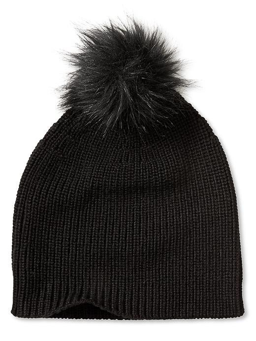 Banana Republic Black Faux Fur Hat Faux Fur Bucket Hat | Banana Republic Factory main image 2