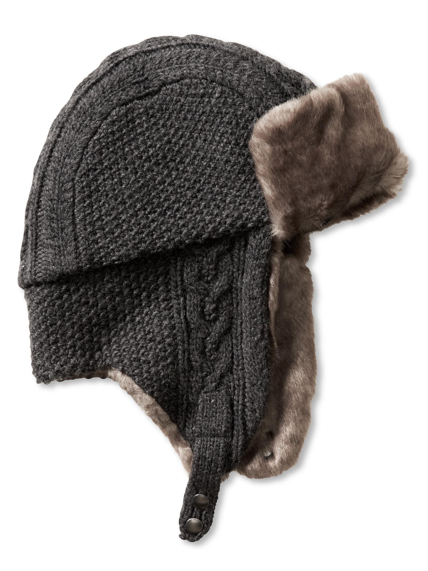 Cable-Knit Trapper Hat