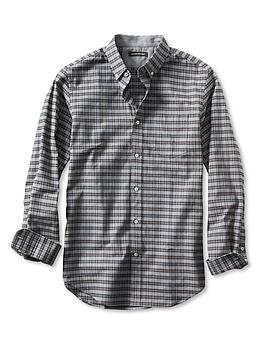 Banana outlet Republic Lux Flannel Slim Fit Blue and Gray Button Down Collared Shirt