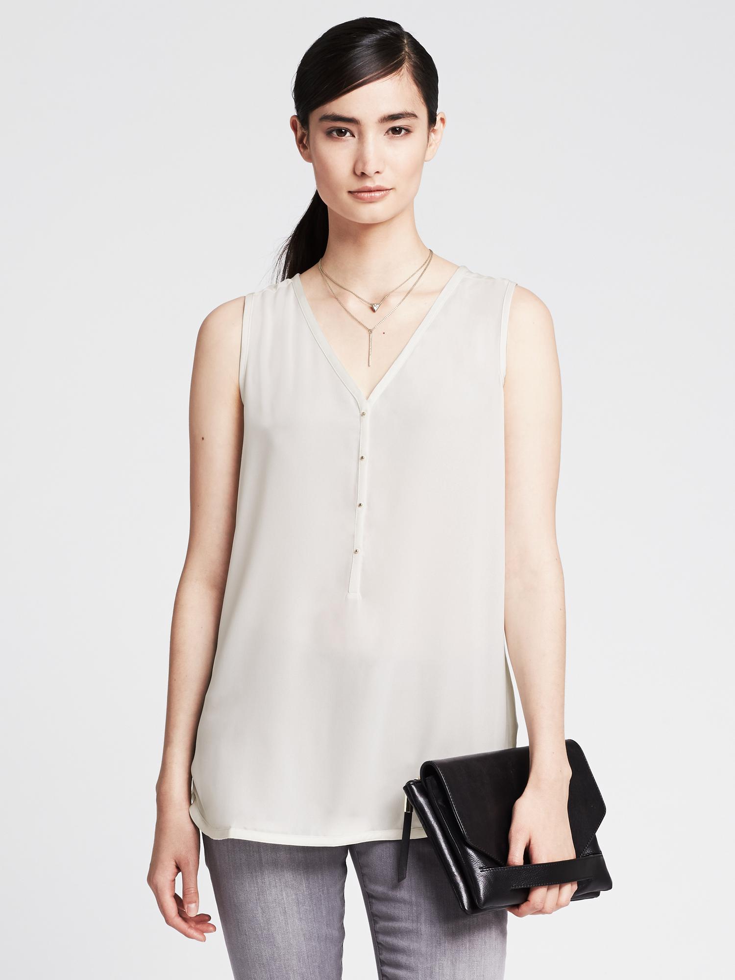 Chemise sans manches boutonnée | Banana Republic