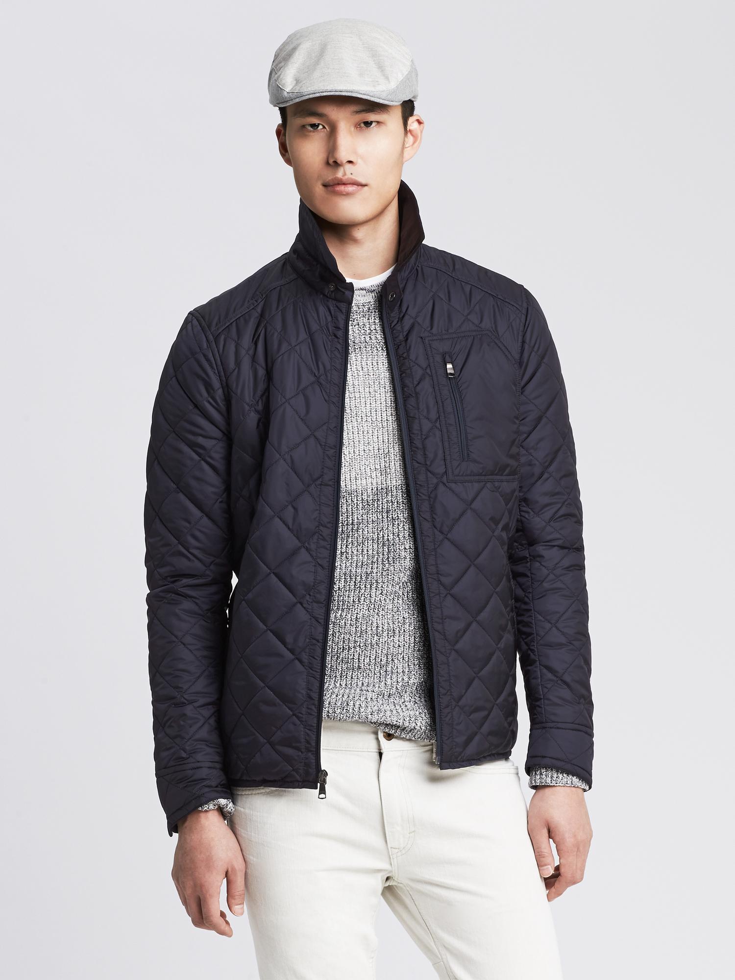 Navy Quilted Jacket | Banana Republic