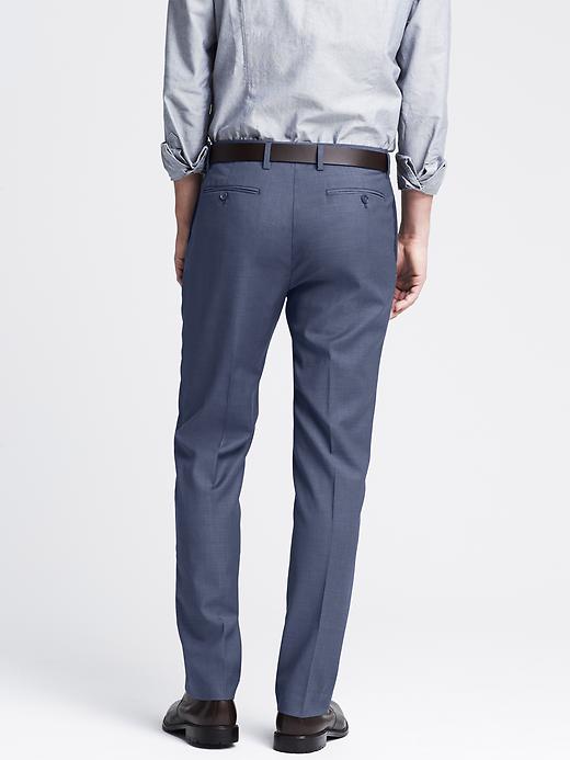 Tailored Slim Blue Wool Dress Pant