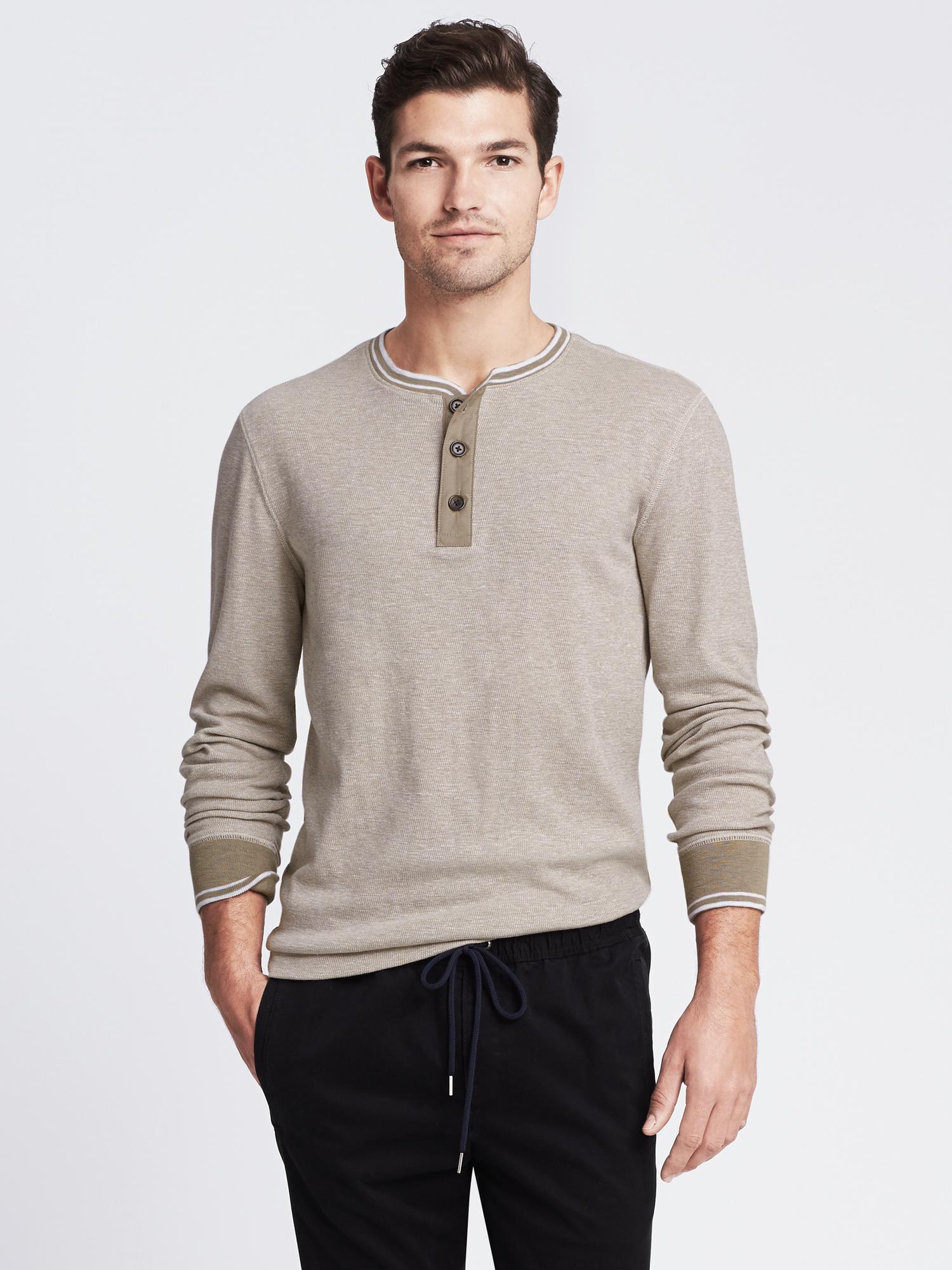 Tipped Collar Henley | Banana Republic