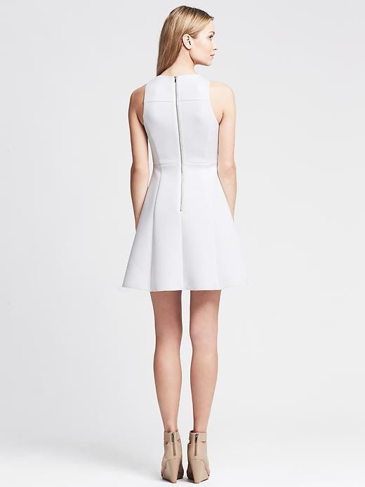 banana republic white fit and flare dress Banana Republic Pinstripe Fit-and-Flare Dress,White Pinstripe SZ 14 #782582  v
