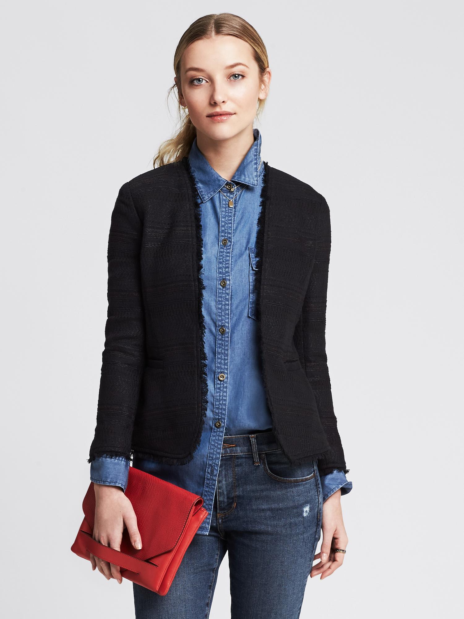 Crop ponte edge on sale to edge blazer