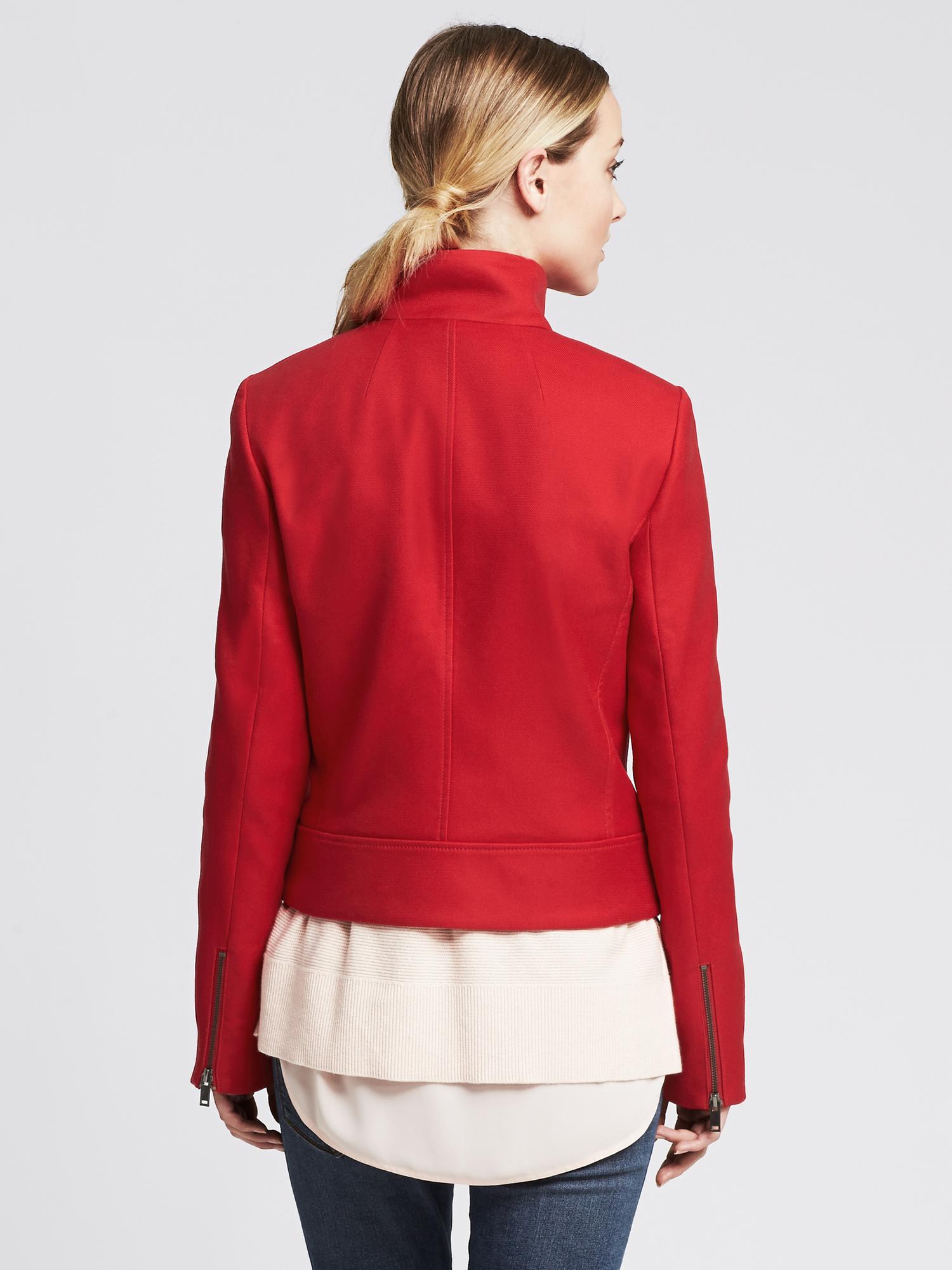 Cotton Moto Jacket Banana Republic