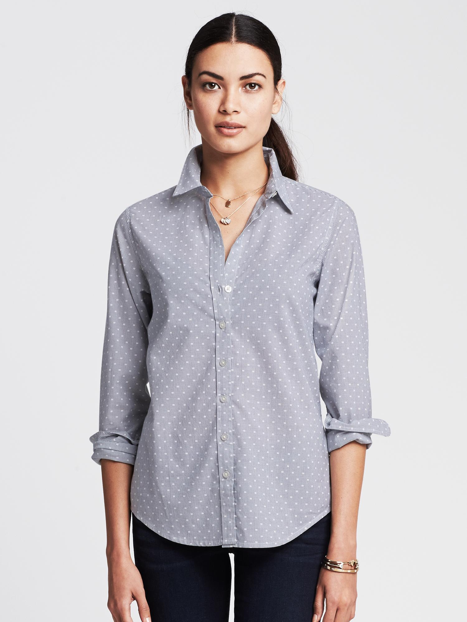 Soft-Wash Dot Stripe Shirt