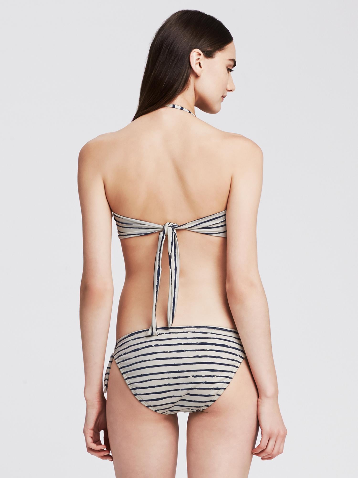 Navy Stripe Bikini Top