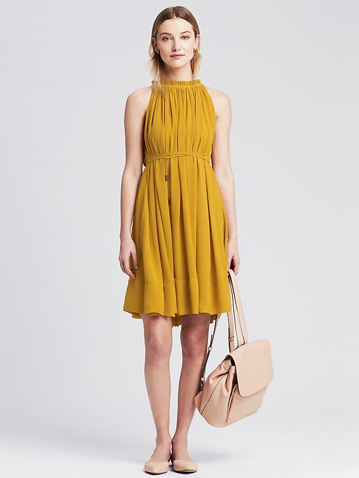Pleated Halter Dress