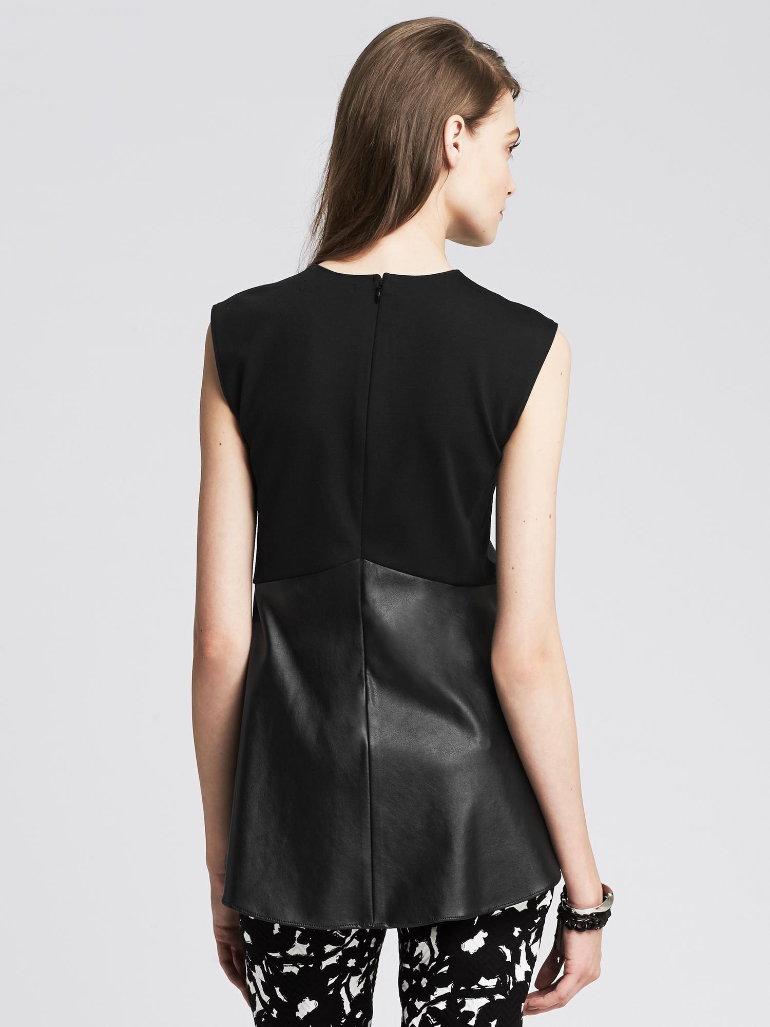 pleather peplum top
