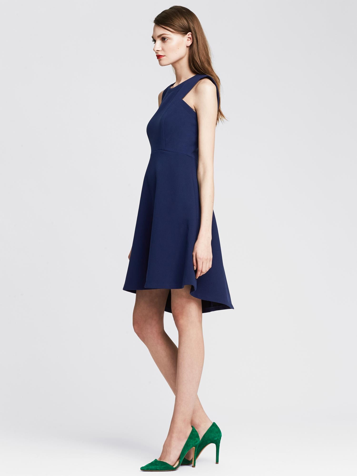 Blue Fit-and-Flare Dress
