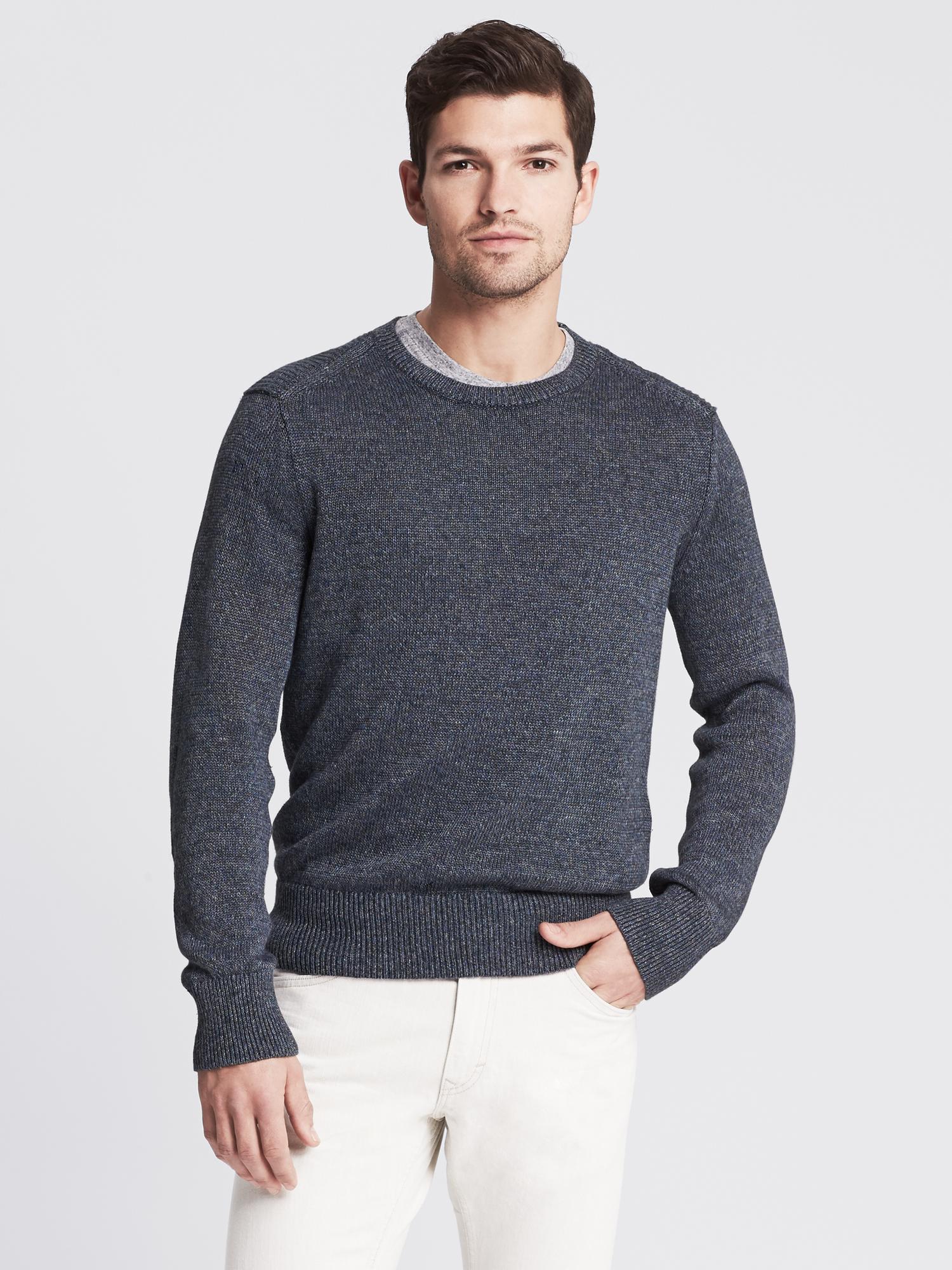 Linen Crew Pullover | Banana Republic