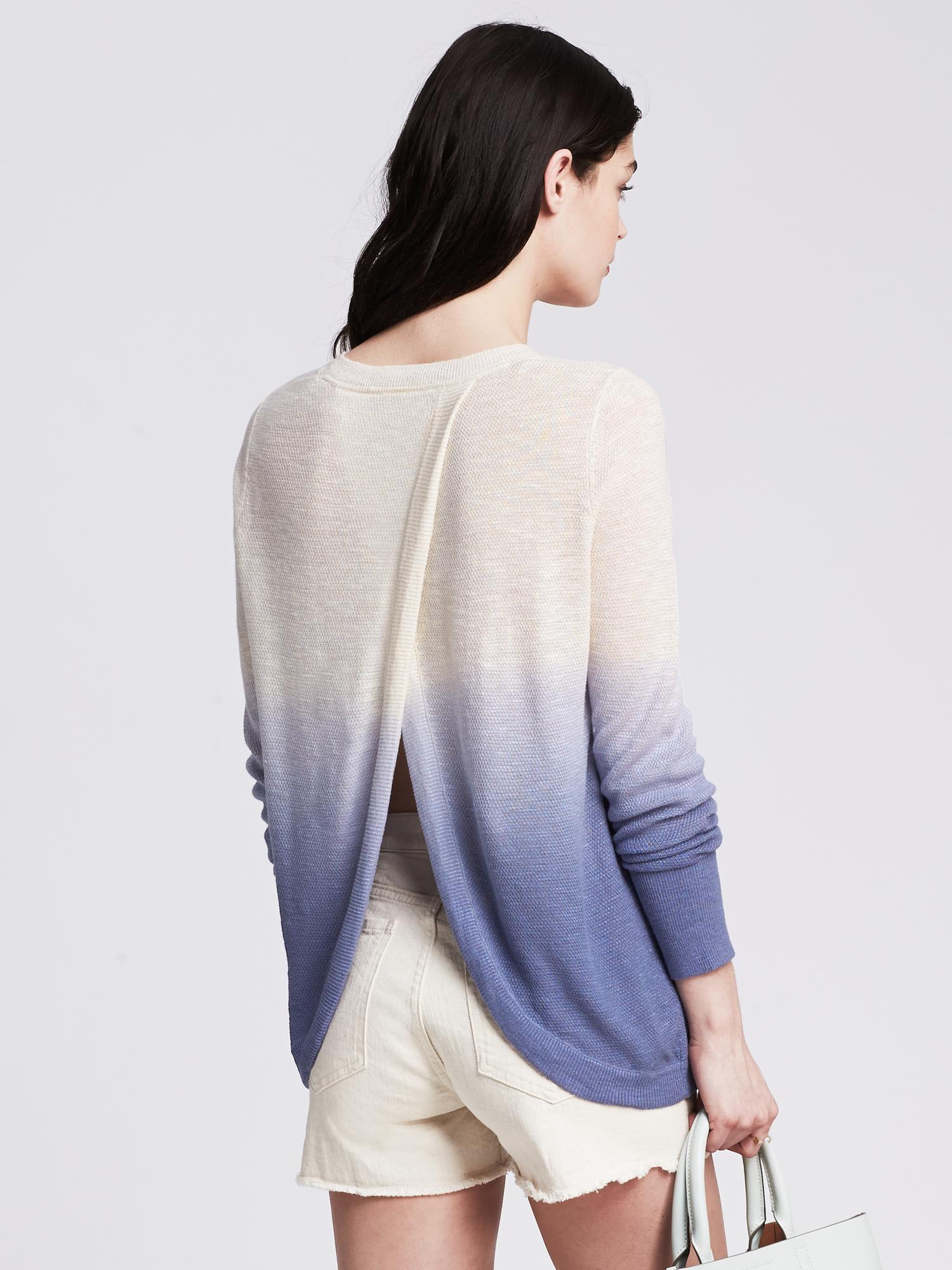 Ombre Cross-Back Pullover
