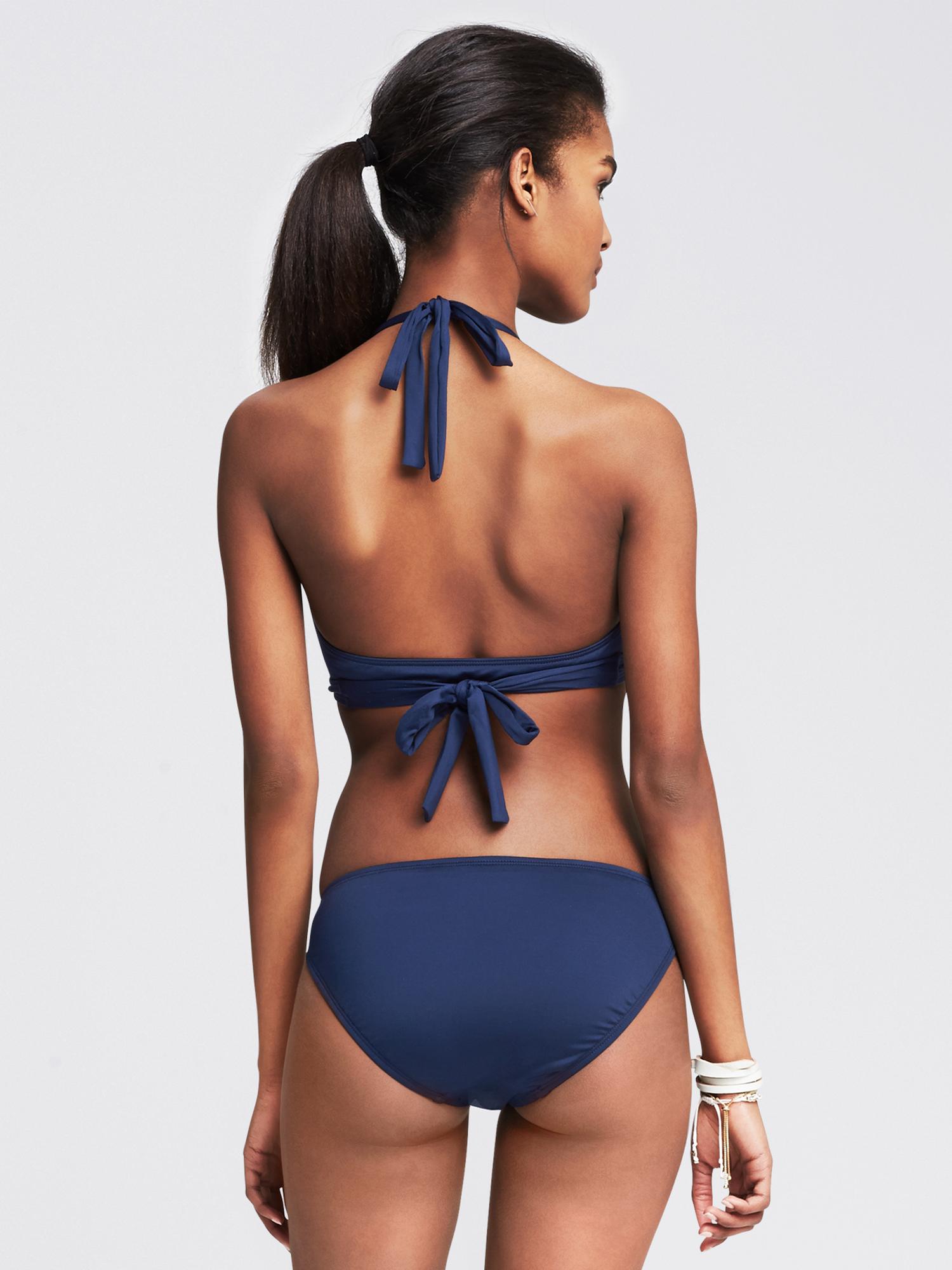 Navy Wrap Bikini Top