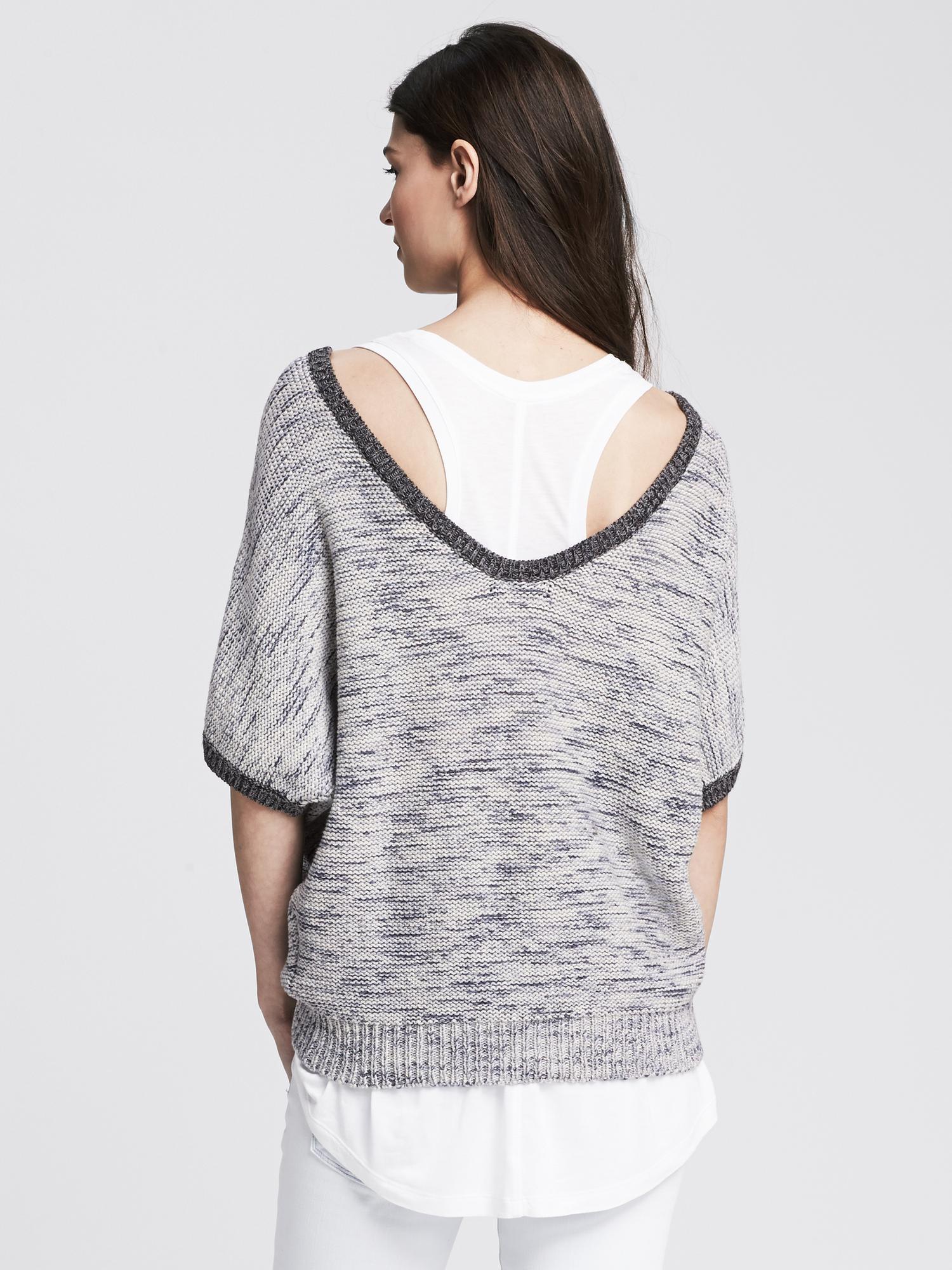 Textured Scoop-Back Pullover