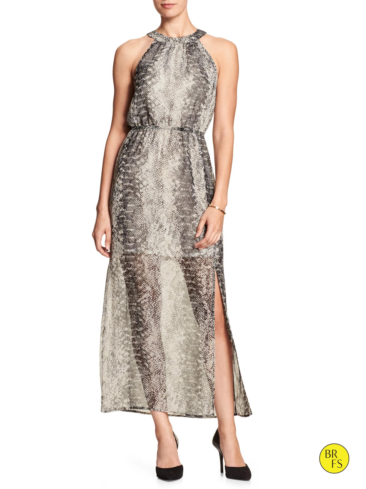 Factory Snake Print Maxi Dress Banana Republic