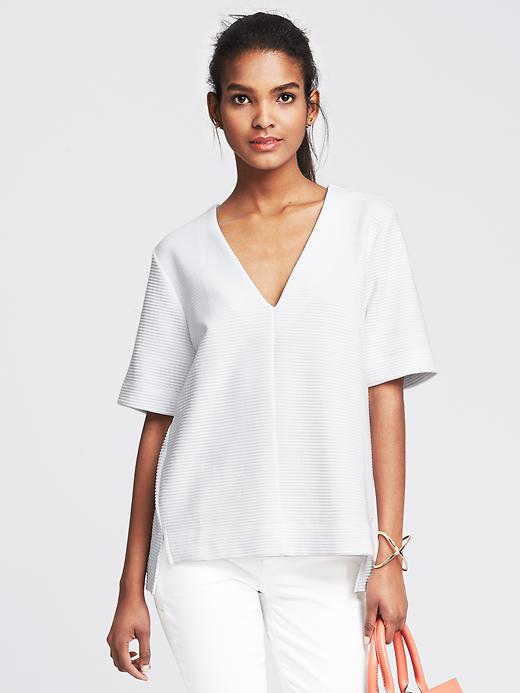 トップス no collar deep v neck ponte tops Ponte V-Neck Top | Banana Republic