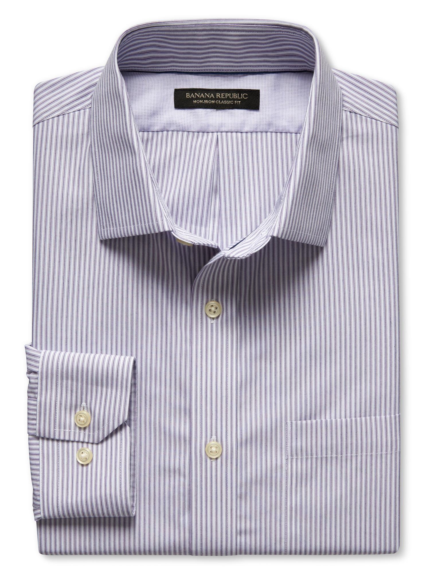Classic-Fit Non-Iron Multi-Stripe Shirt