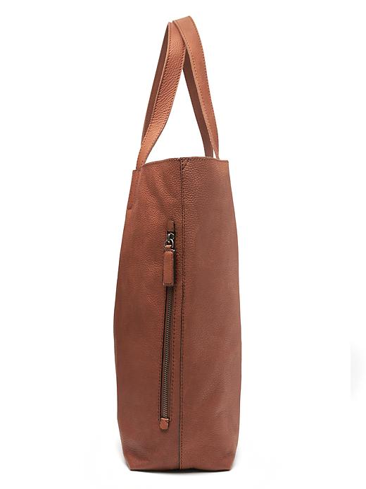 BANANA REPUBLIC ブラウンレザーバッグ Leather Bag With Zipper | Banana Republic Factory