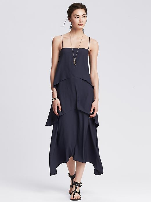 Tiered Midi Dress | Banana Republic