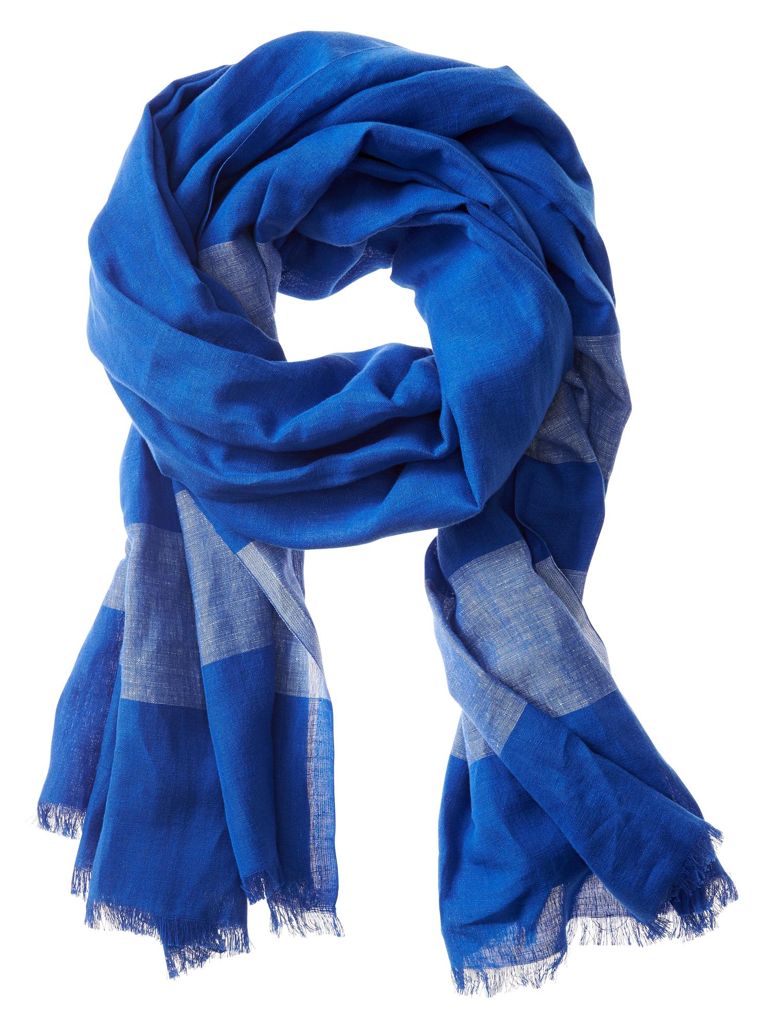 Cotton/Linen Striped Scarf Banana Republic