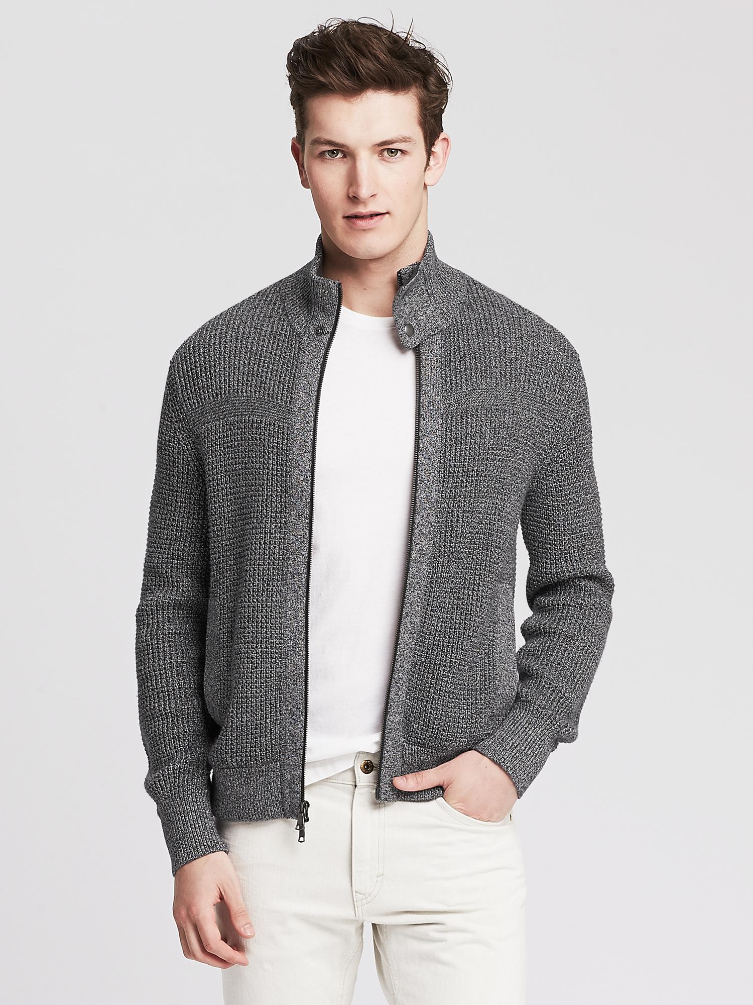 Four Pocket Textured Sweater Jacket, Banana Republic