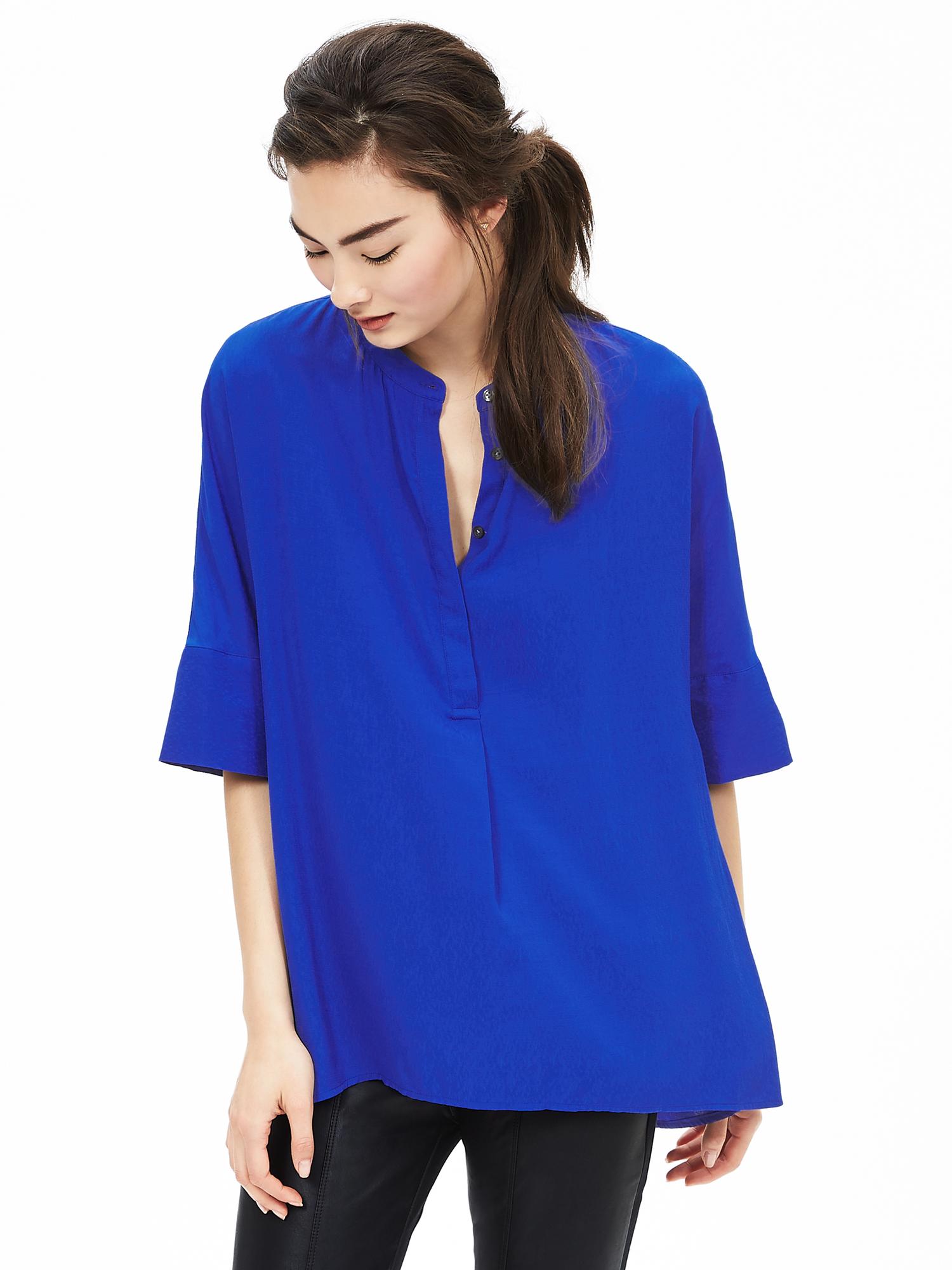 Drapey Dolman-Sleeve Blouse