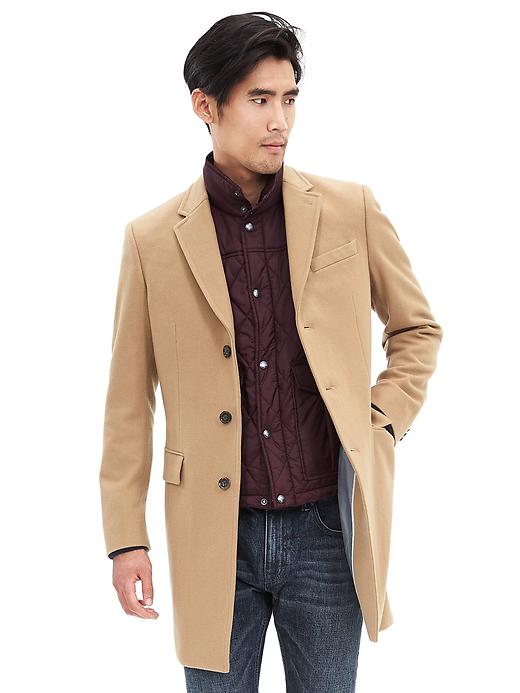 Banana Republic Men's Sendero Wool Topcoat Camel Tall Size XL