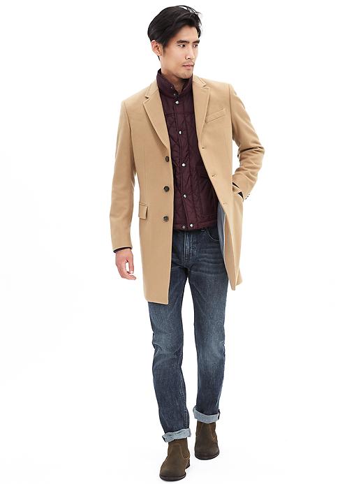 Banana Republic Men's Sendero Wool Topcoat Camel Tall Size XL