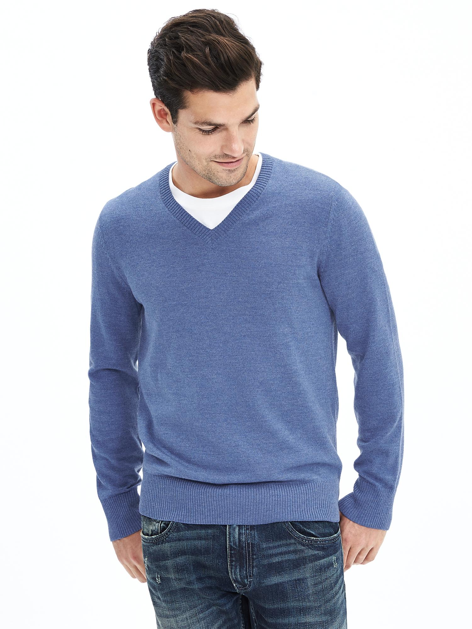 Extra-Fine Merino Wool Vee Sweater Pullover | Banana Republic