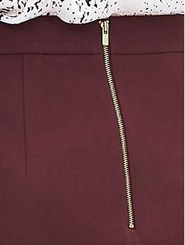 Burgundy pencil skirt top with zipper