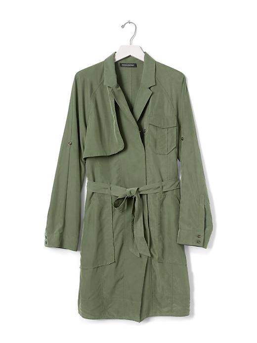 green emerald velvet dress Milan Trench Mini Dress-Army Green S / Army Green