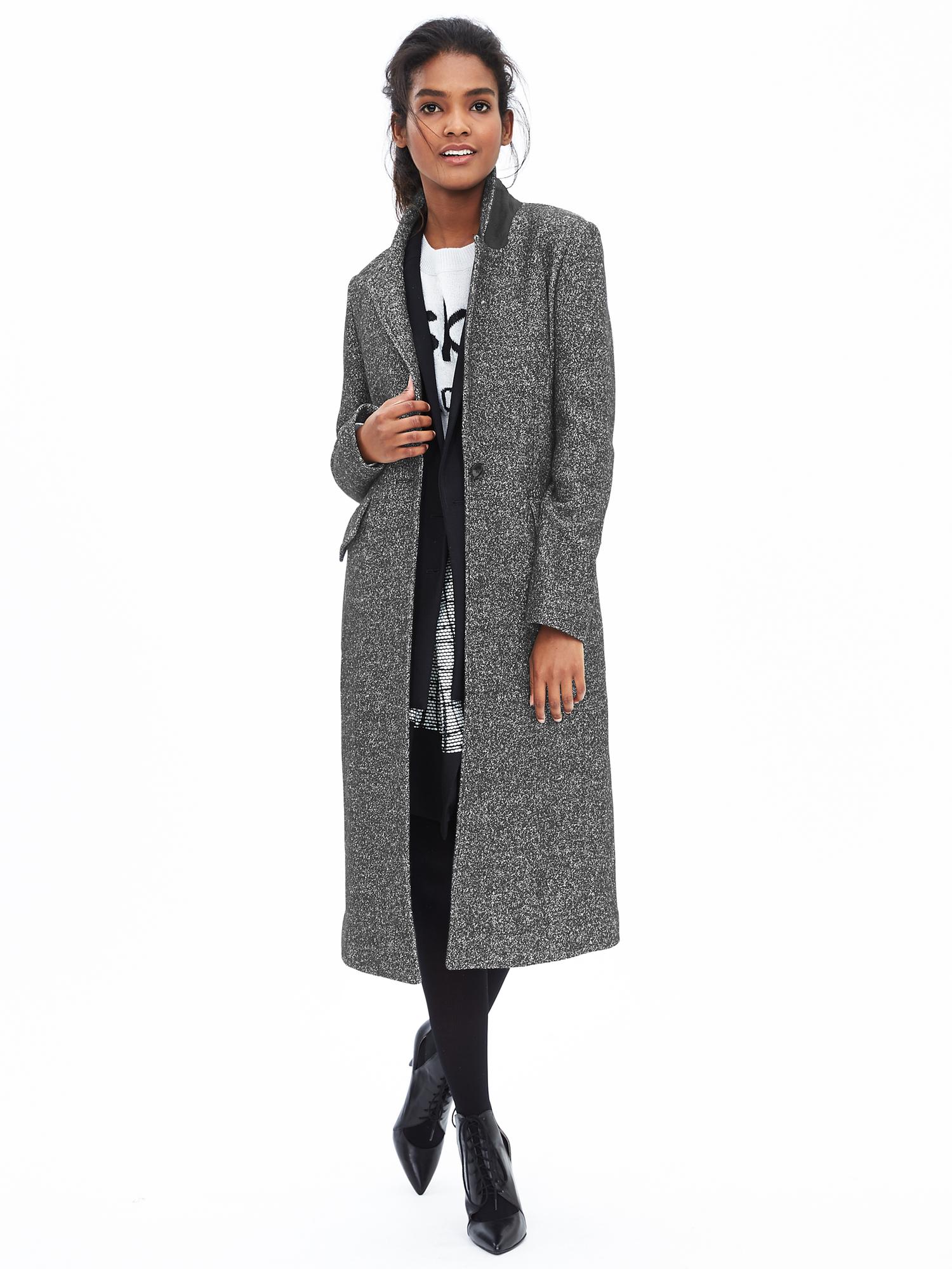 Tweed One-Button Coat | Banana Republic