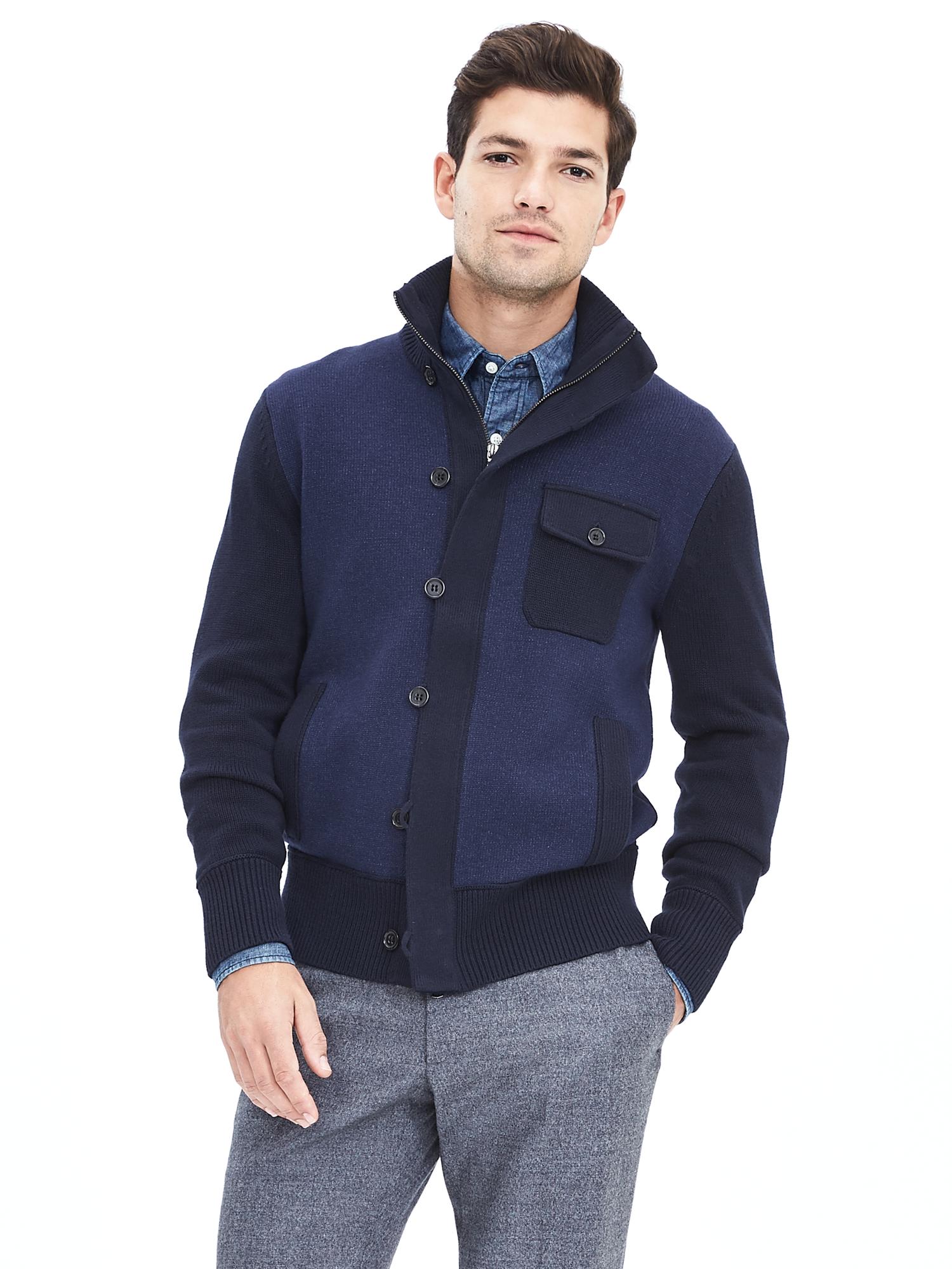 Three-Pocket Sweater Jacket | Banana Republic