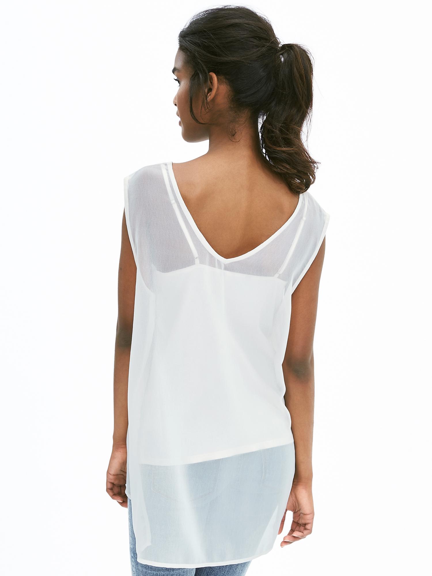 Floral Mesh Tunic Banana Republic