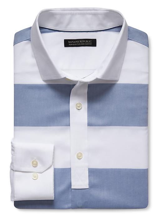 Tailored SlimFit NonIron Rugby Stripe Shirt Banana Republic