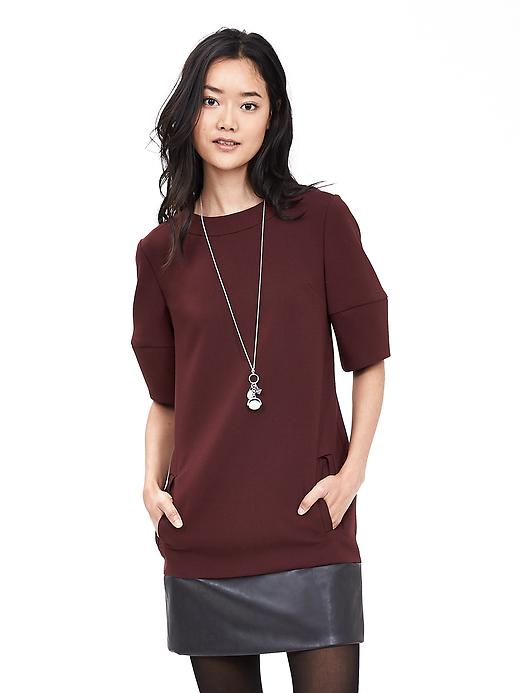 Faux-Leather Hem Shift | Banana Republic